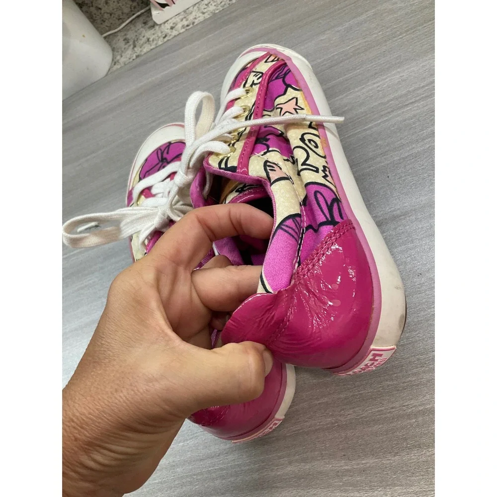 COACH BARRETT POPPY LOVE DESIGNER FUCHSIA PINK PATENT LEATHER TRIM